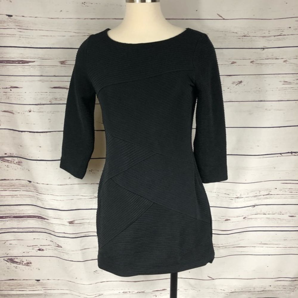 WHBM Black Ribbed Dress